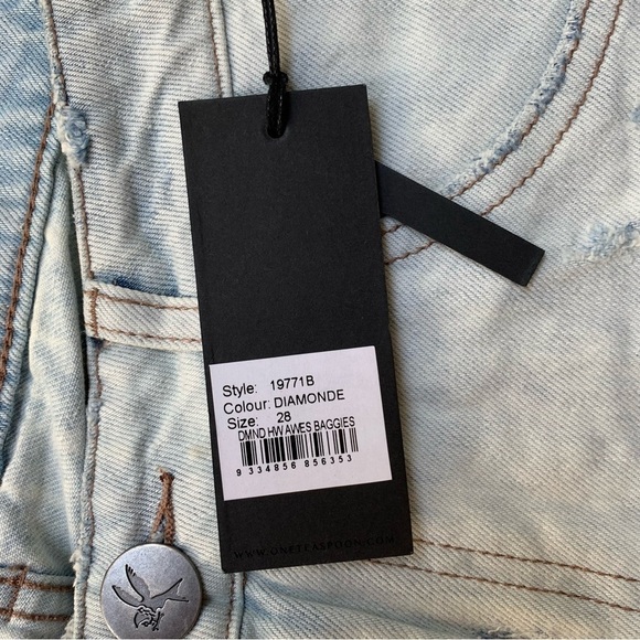 One Teaspoon Diamonde Awesome Baggies Jean Straight Leg High Waist Denim Size 24 - Picture 15 of 16